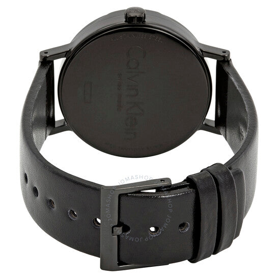 Calvin Klein Boost Black Dial Black Leather Strap Watch for Men - K7Y214CZ Buy Now By Calvin Klein