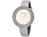 Calvin Klein Chic Silver Dial White Leather Strap Watch for Women - K7N23UP8 Buy Now By Calvin Klein