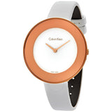 Calvin Klein Chic White Dial White Leather Strap Watch for Women - K7N236K2 Buy Now By Calvin Klein