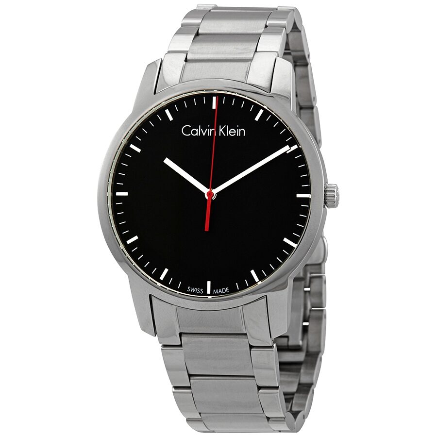 Calvin Klein City Black Dial Silver Steel Strap Watch for Men - K2G2G141 Buy Now By Calvin Klein