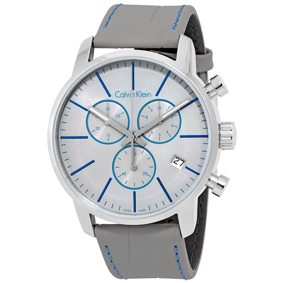 Calvin Klein City Chronograph White Dial White Leather Strap Watch for Men - K2G271Q4 Buy Now By Calvin Klein