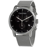 Calvin Klein City Chronograph Black Dial Silver Mesh Bracelet Watch for Men - K2G27121 Buy Now By Calvin Klein