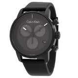 Calvin Klein City Chronograph Grey Dial Black Leather Strap Watch for Men - K2G177C3 Buy Now By Calvin Klein