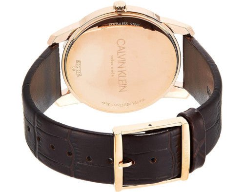 Calvin Klein City Silver Dial Brown Leather Strap Watch For Men - K2G21629 Buy Now By Calvin Klein
