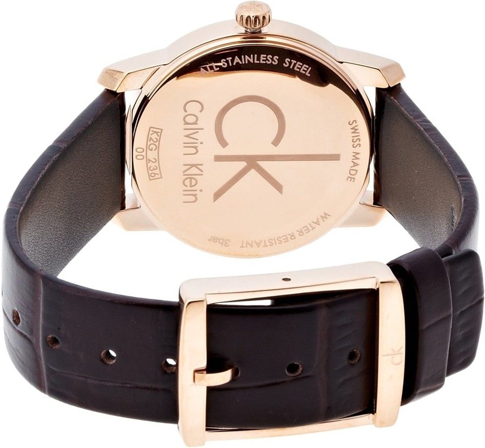 Calvin Klein City White Mother of Pearl Dial Brown Leather Strap Watch for Women - K2G23620 Buy Now By Calvin Klein
