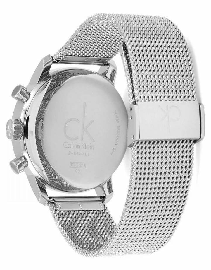 Calvin Klein City Chronograph White Dial Silver Mesh Bracelet Watch for Men - K2G27126 Buy Now By Calvin Klein