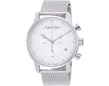 Calvin Klein City Chronograph White Dial Silver Mesh Bracelet Watch for Men - K2G27126 Buy Now By Calvin Klein