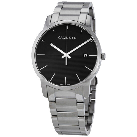Calvin Klein City Black Dial Silver Steel Strap Watch for Men - K2G2G14C Buy Now By Calvin Klein