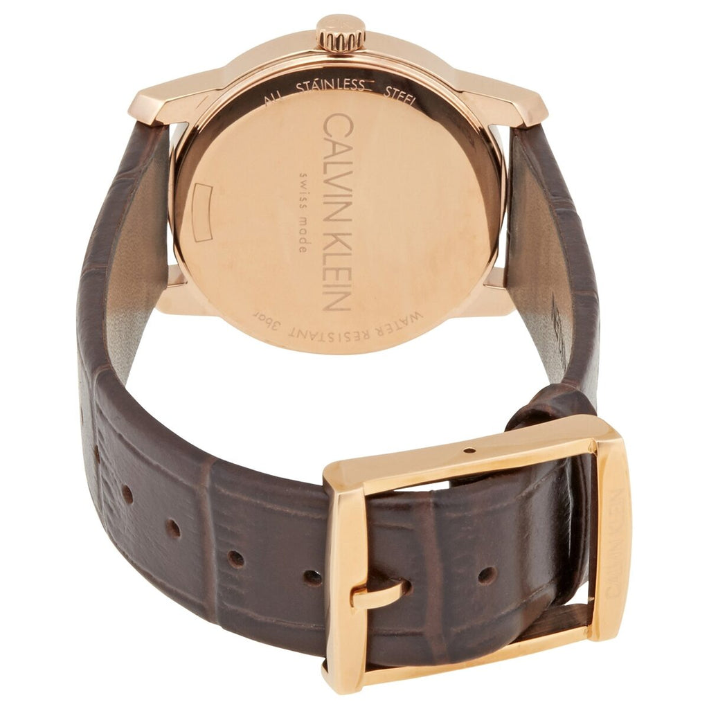 Calvin Klein City White Mother of Pearl Dial Brown Leather Strap Watch for Women - K2G23620 Buy Now By Calvin Klein