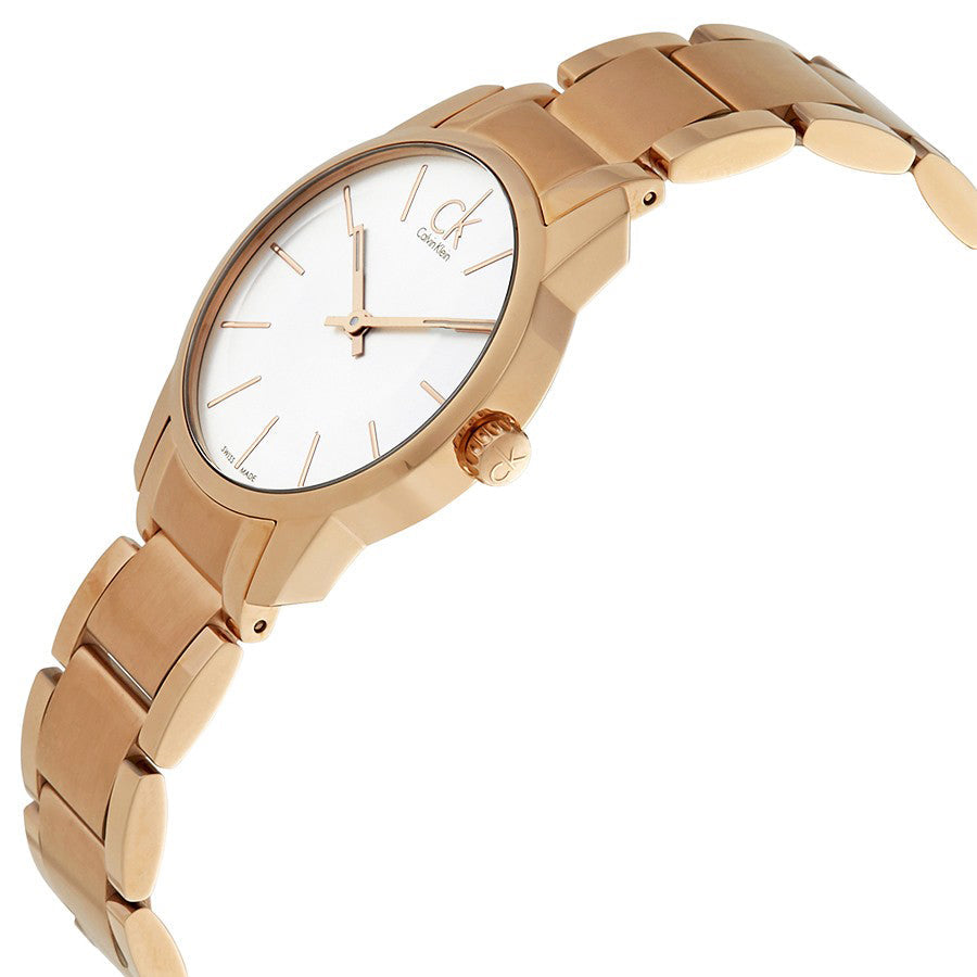 Calvin Klein City White Mother of Pearl Dial Rose Gold Steel Strap Watch for Women - K2G23646 Buy Now By Calvin Klein