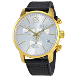 Calvin Klein City Chronograph Silver Dial Black Leather Strap Watch for Men - K2G275C6 Buy Now By Calvin Klein