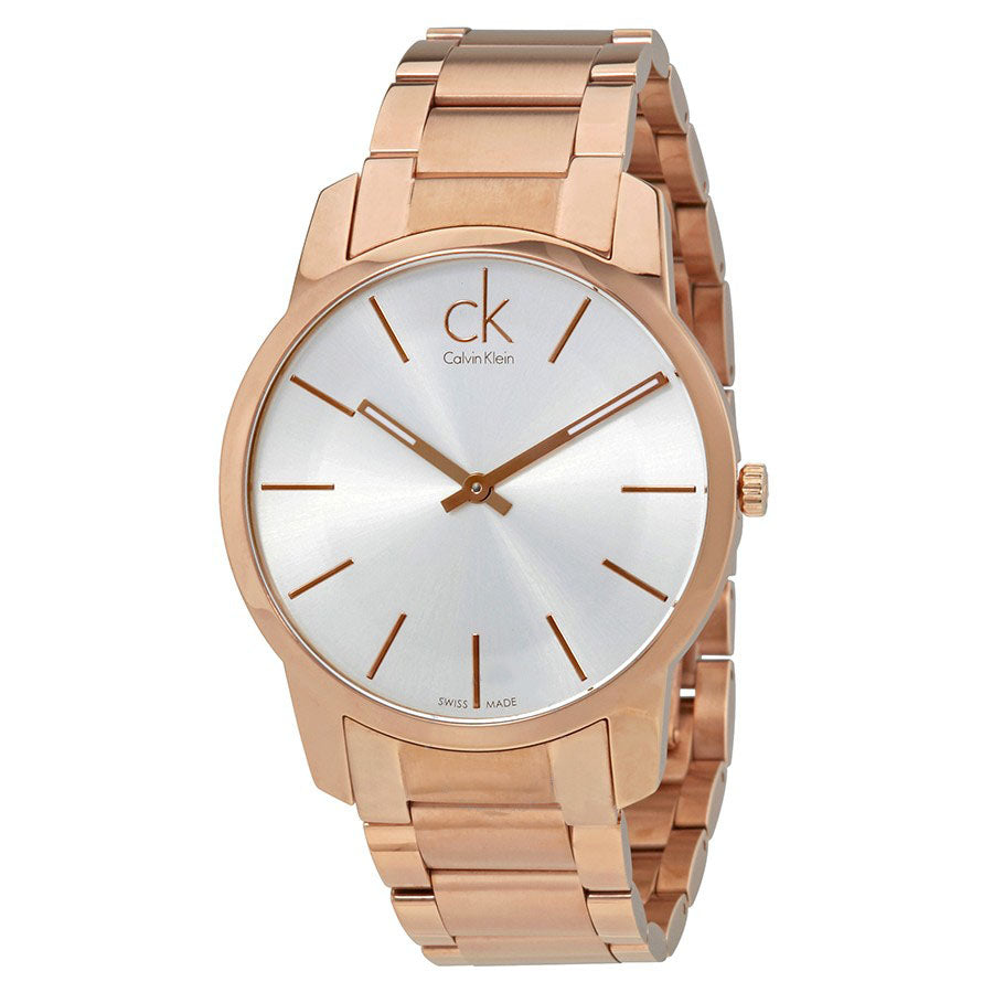 Calvin Klein City White Dial Rose Gold Steel Strap Watch for Men - K2G21646 Buy Now By Calvin Klein