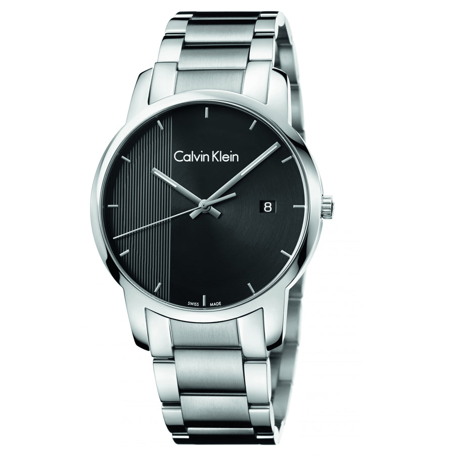 Calvin Klein City Chronograph Black Dial Silver Steel Strap Watch for Men - K2G2G14Y Buy Now By Calvin Klein