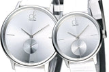Calvin Klein Accent Silver Dial White Leather Strap Watch for Women - K2Y231K6 Buy Now By Calvin Klein