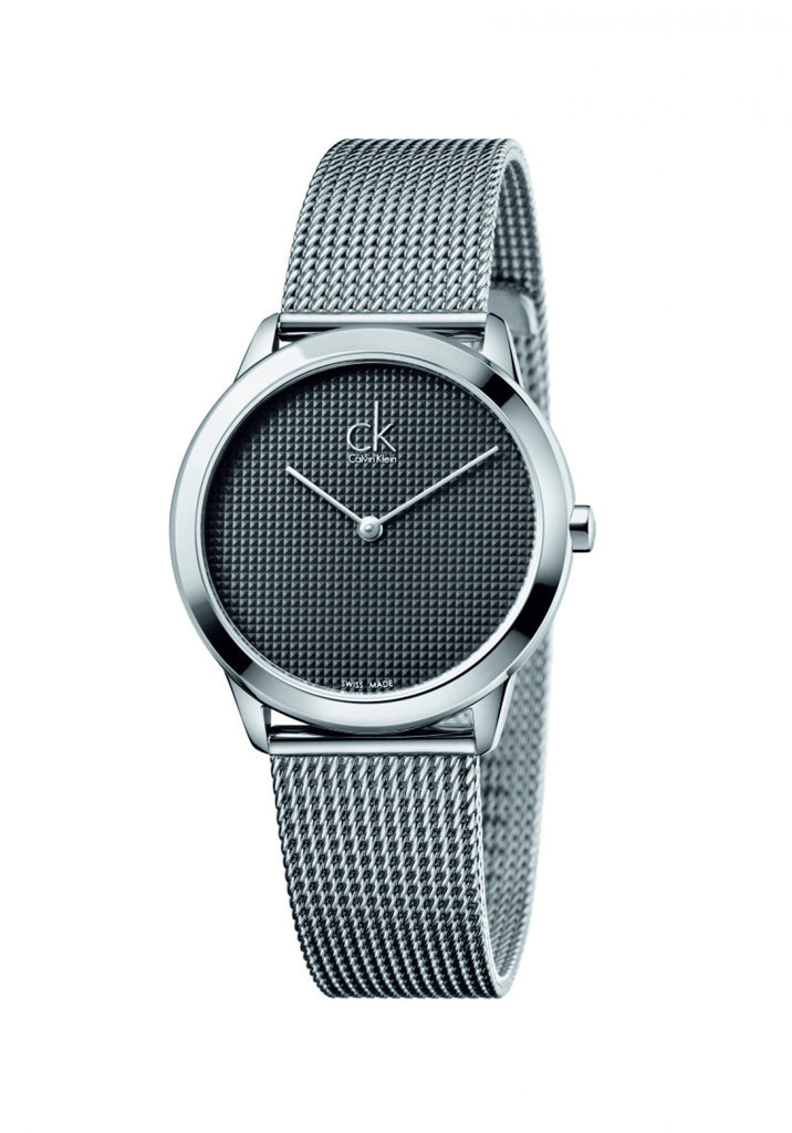 Calvin Klein Minimal Grey Dial Silver Mesh Bracelet Watch for Women - K3M2312X Buy Now By Calvin Klein