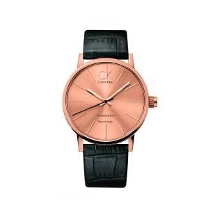 Calvin Klein Post Minimal Rose Gold Dial Black Leather Strap Watch for Men - K7621201 Buy Now By Calvin Klein