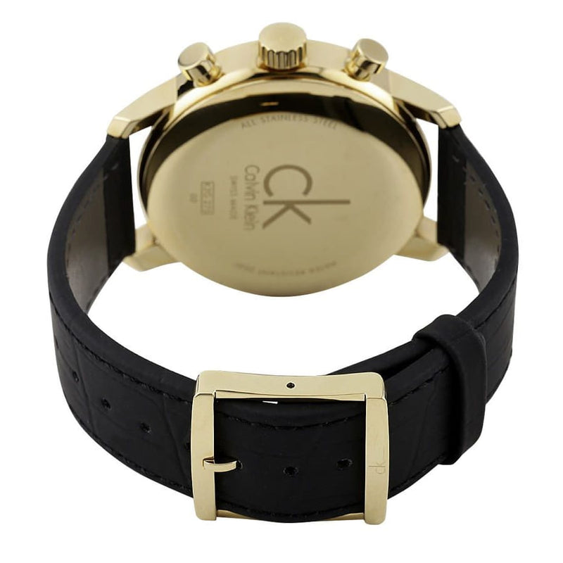 Calvin Klein City Chronograph Silver Dial Black Leather Strap Watch for Men - K2G275C6 Buy Now By Calvin Klein