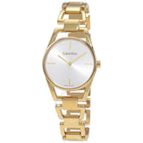 Calvin Klein Dainty White Dial Gold Steel Strap Watch for Women - K7L23546 Buy Now By Calvin Klein