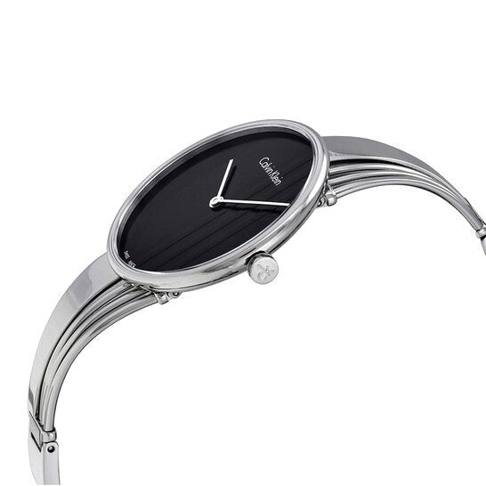 Calvin Klein Drift Black Dial Silver Steel Strap Watch for Women - K6S2N111 Buy Now By Calvin Klein