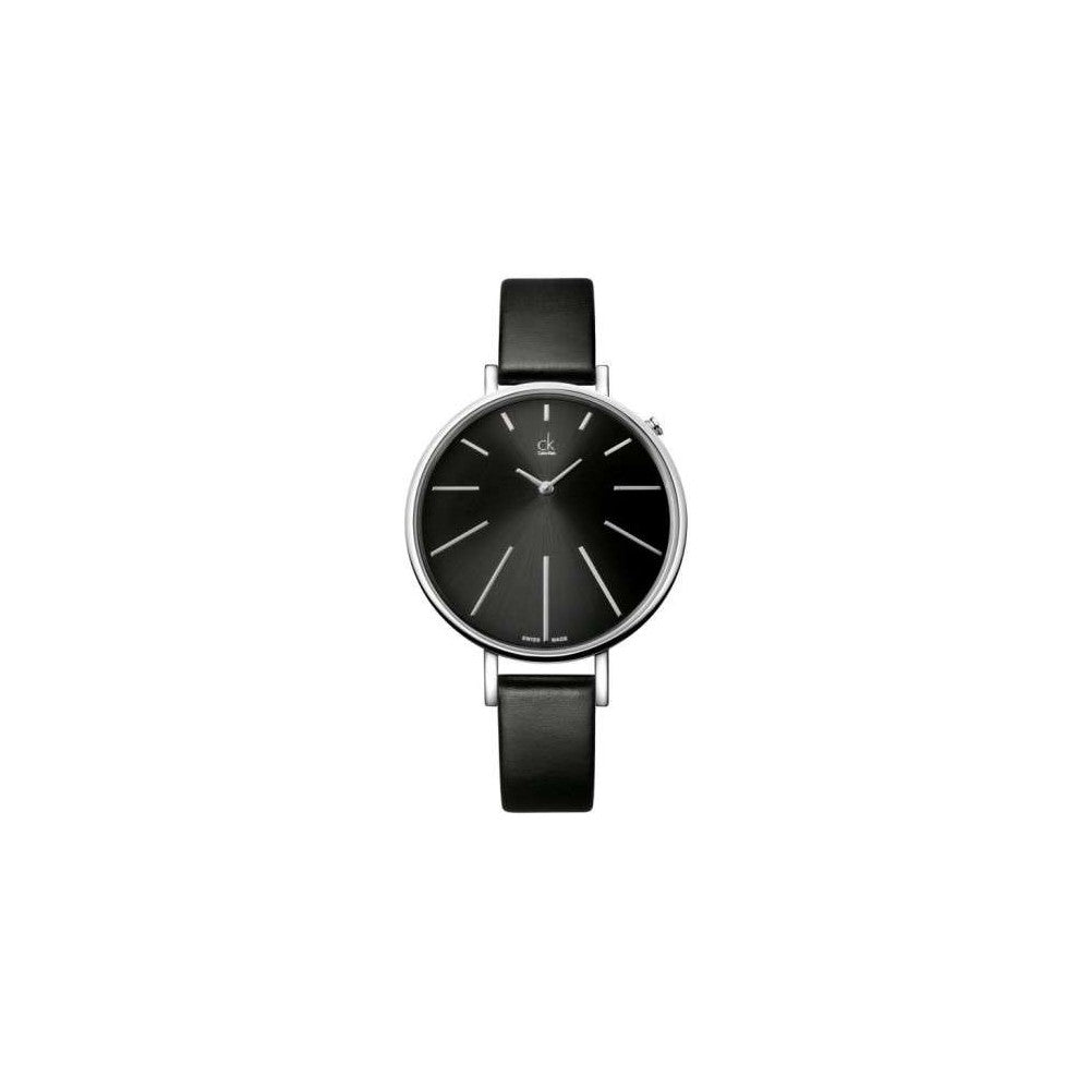 Calvin Klein Equal Black Dial Black Leather Strap Watch for Women - K3E231C1 Buy Now By Calvin Klein