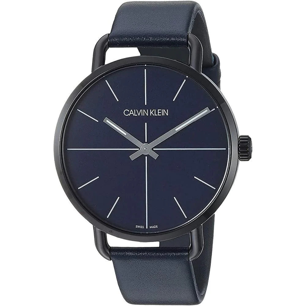 Calvin Klein Even Blue Dial Blue Leather Strap Watch for Men - K7B214VN Buy Now By Calvin Klein