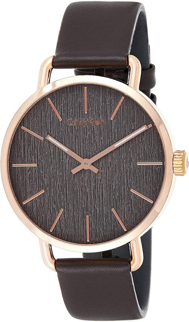 Calvin Klein Even Grey Dial Brown Leather Strap Watch for Women - K7B216G3 Buy Now By Calvin Klein