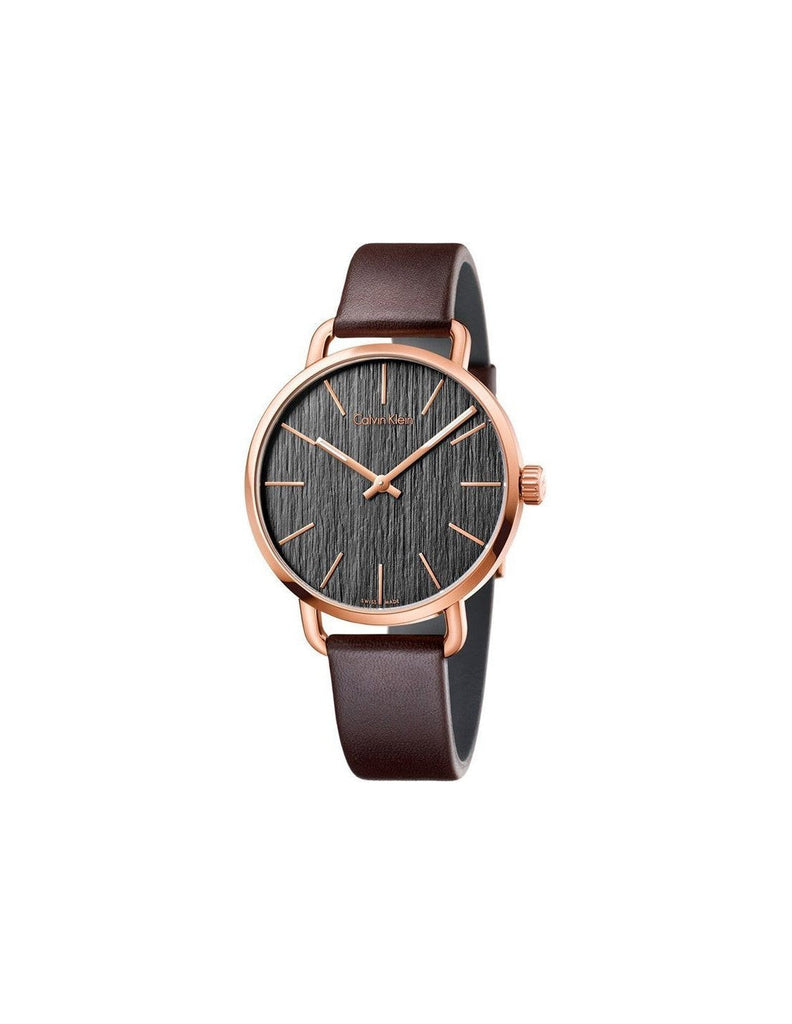 Calvin Klein Even Grey Dial Brown Leather Strap Watch for Women - K7B216G3 Buy Now By Calvin Klein