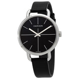 Calvin Klein Even Black Dial Black Leather Strap Watch for Women - K7B231CZ Buy Now By Calvin Klein