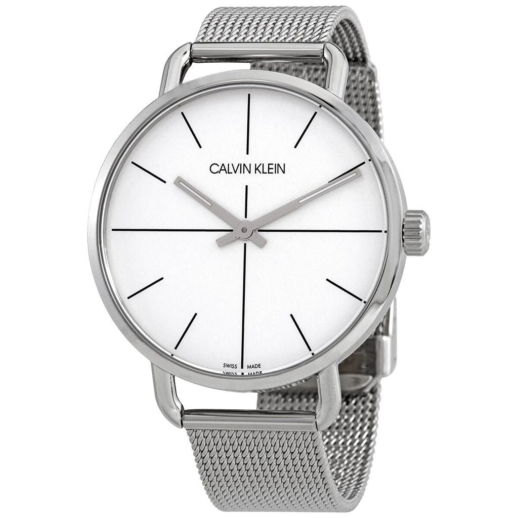 Calvin Klein Even Quartz White Dial Silver Steel Strap Watch for Women - K7B21126 Buy Now By Calvin Klein