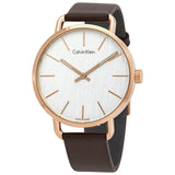 Calvin Klein Even Silver Dial Brown Leather Strap Watch for Men - K7B216G6 Buy Now By Calvin Klein