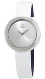 Calvin Klein Firm Silver Dial White Leather Strap Watch for Women - K3N231L6 Buy Now By Calvin Klein