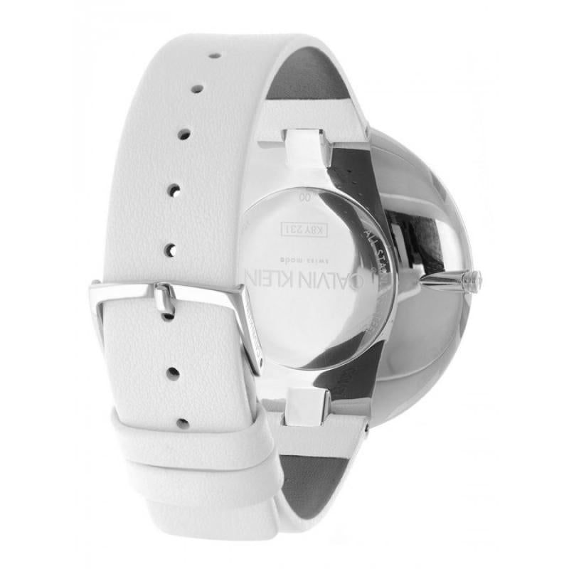 Calvin Klein Full Moon White Dial White Leather Strap Watch for Women - K8Y231L6 Buy Now By Calvin Klein