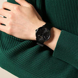 Calvin Klein High Noon Quartz Black Dial Black Leather Strap Watch for Men - K8M214CB Buy Now By Calvin Klein