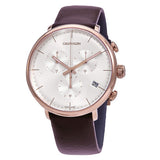 Calvin Klein High Noon Silver Dial Brown Leather Strap Watch for Men - K8M276G6 Buy Now By Calvin Klein