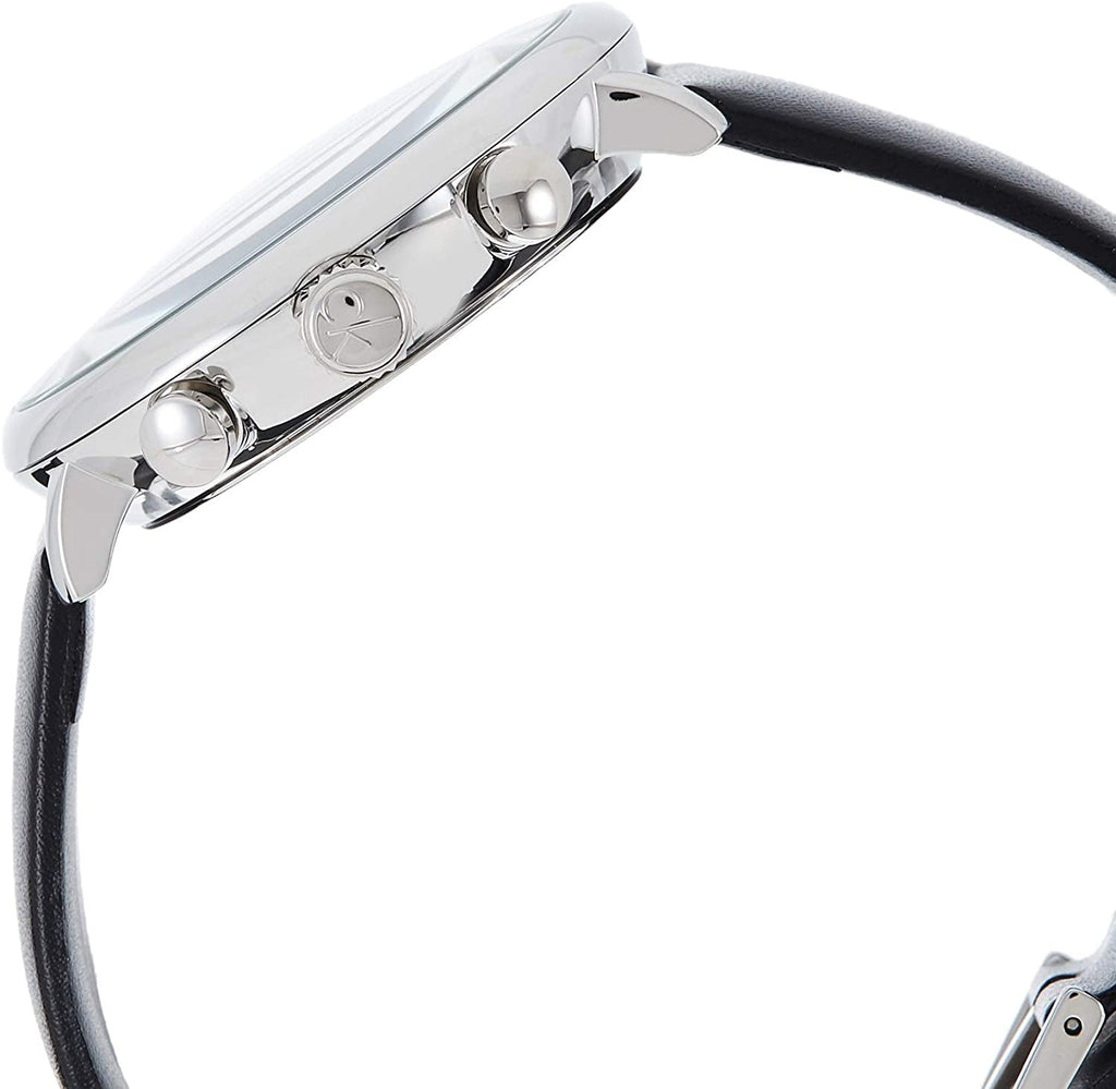 Calvin Klein High Noon Chronograph Blue Dial Black Leather Strap Watch for Men - K8M271CN Buy Now By Calvin Klein