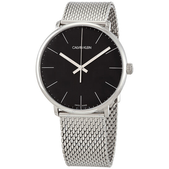 Calvin Klein High Noon Black Dial Silver Mesh Bracelet Watch for Men - K8M21121 Buy Now By Calvin Klein