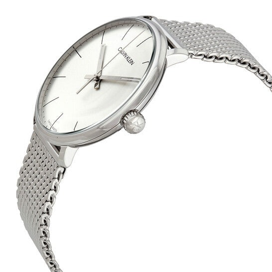 Calvin Klein White Dial Silver Mesh Bracelet Watch for Women - K8M21126 Buy Now By Calvin Klein