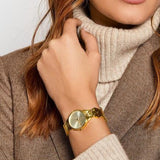 Calvin Klein Snake Silver Dial Yellow Gold Steel Strap Watch For Women - K6E23546 Buy Now By Calvin Klein