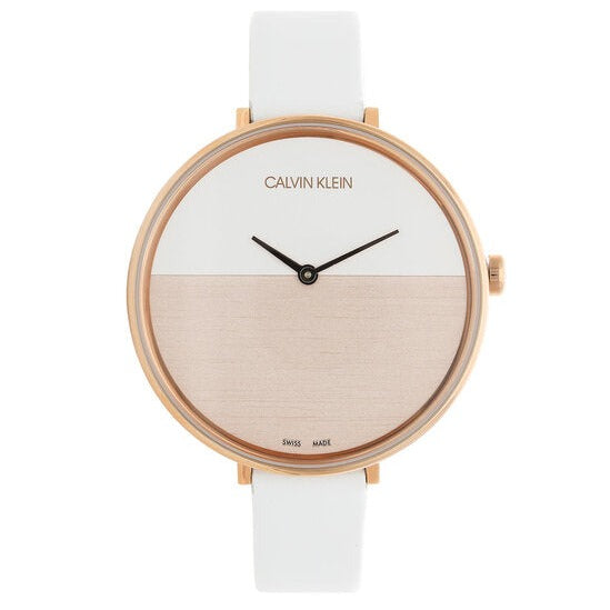 Calvin Klein Rise White Dial White Leather Strap Watch for Women - K7A236LH Buy Now By Calvin Klein