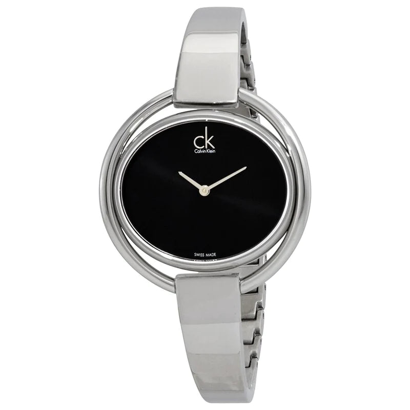 Calvin Klein Impetuous Black Dial Silver Steel Strap Watch for Women - K4F2N111 Buy Now By Calvin Klein