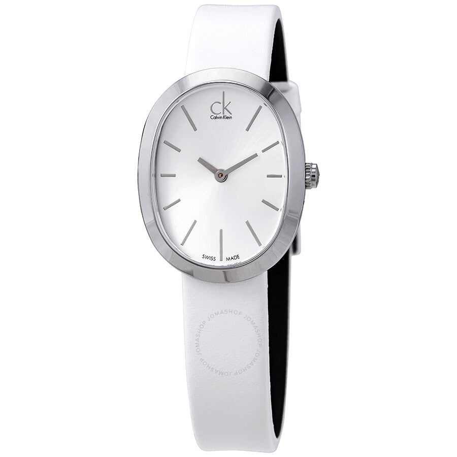 Calvin Klein Incentive White Dial White Leather Strap Watch for Women - K3P231L6 Buy Now By Calvin Klein