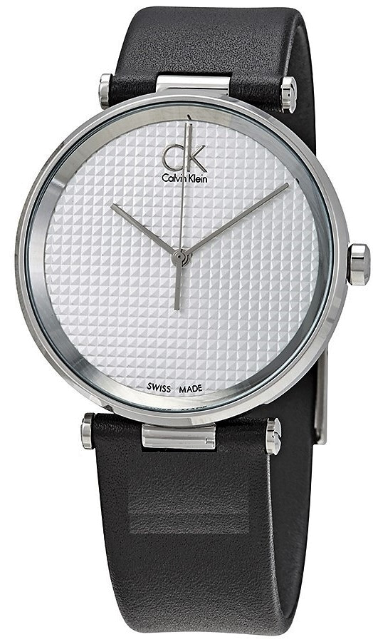 Calvin Klein Sight Silver Dial Black Leather Strap Watch for Men - K1S21120 Buy Now By Calvin Klein