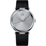 Calvin Klein Sight Silver Dial Black Leather Strap Watch for Men - K1S21120 Buy Now By Calvin Klein