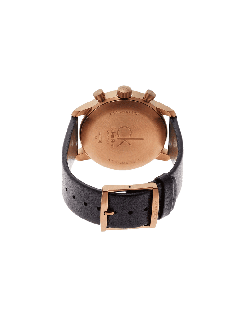 Calvin Klein City Chronograph Black Dial Black Leather Strap Watch for Men - K2G17TC1 Buy Now By Calvin Klein