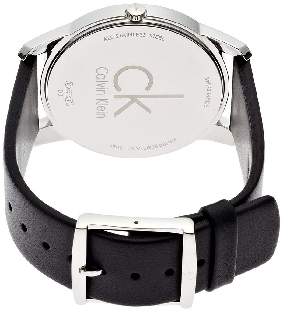 Calvin Klein City Black Dial Black Leather Strap Watch for Men - K2G211C1 Buy Now By Calvin Klein
