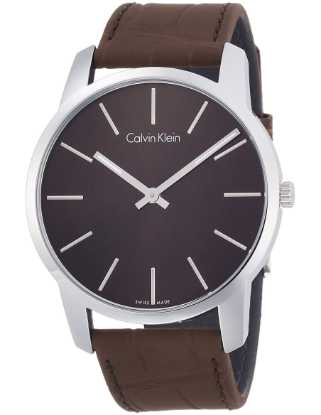 Calvin Klein City Brown Dial Brown Leather Strap Watch for Men - K2G211GK Buy Now By Calvin Klein
