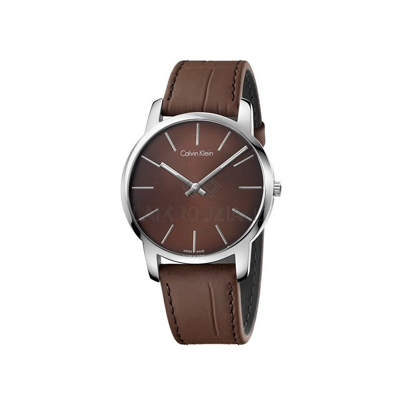 Calvin Klein City Brown Dial Brown Leather Strap Watch for Men - K2G211GK Buy Now By Calvin Klein