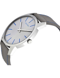 Calvin Klein City Silver Dial Grey Leather Strap Watch for Men - K2G211Q4 Buy Now By Calvin Klein