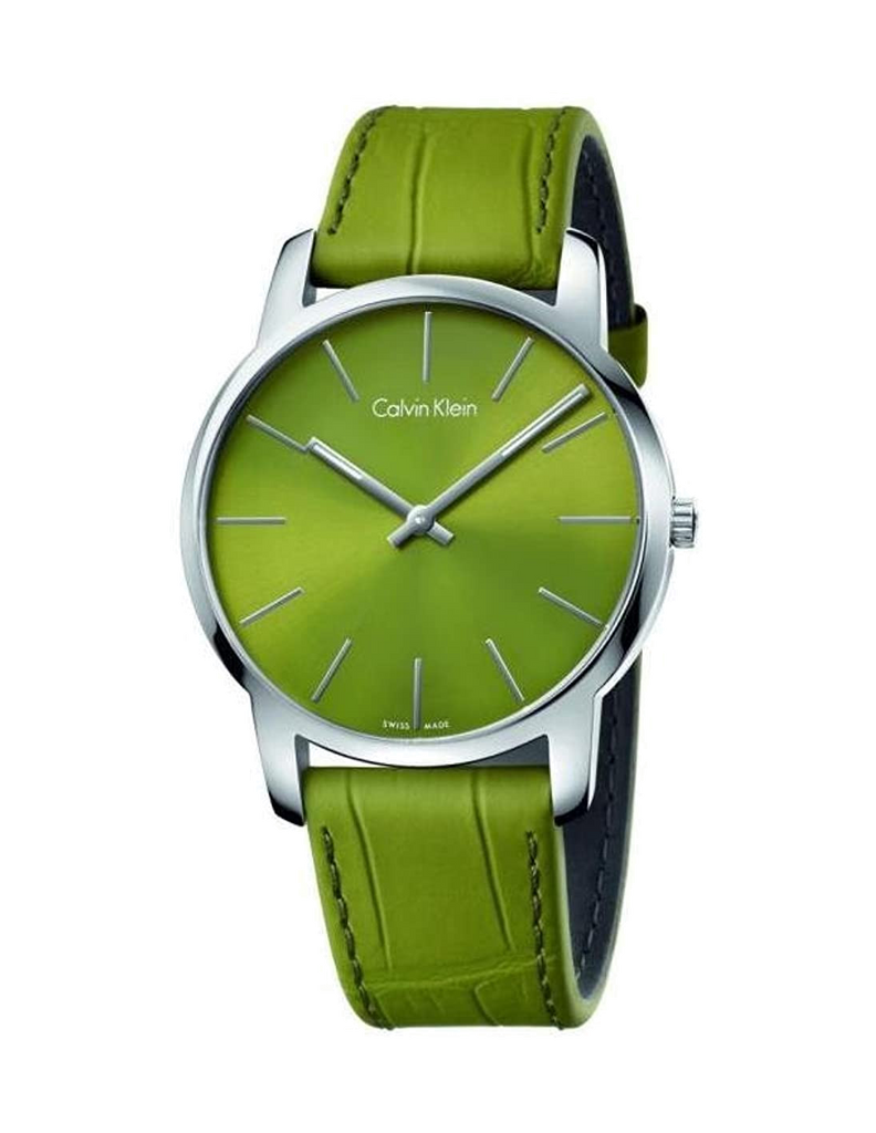 Calvin Klein City Green Dial Green Leather Strap Watch for Men - K2G211WL Buy Now By Calvin Klein