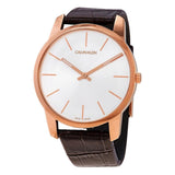 Calvin Klein City Silver Dial Brown Leather Strap Watch For Men - K2G21629 Buy Now By Calvin Klein